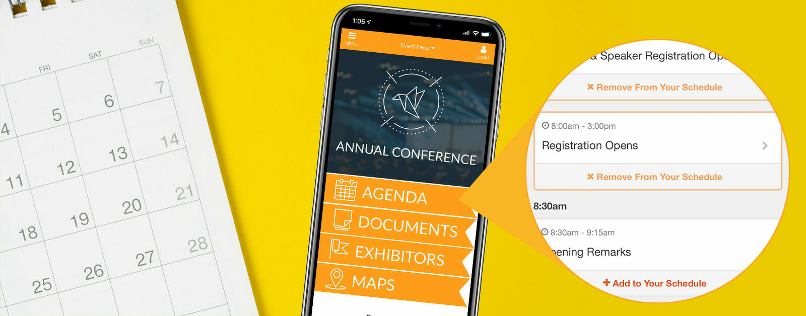 EventMobi event app agenda feature