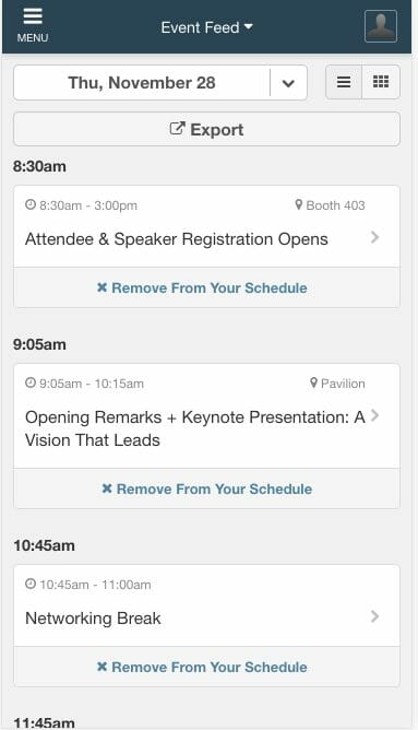 sessions library in eventmobi event app