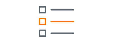 Stylized icon of 3 checkboxes and lines