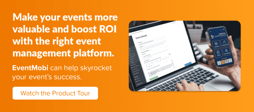 Watch the product tour to explore how EventMobi can help skyrocket your event's success.