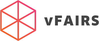 The logo for vFairs, an all-in-one event management software