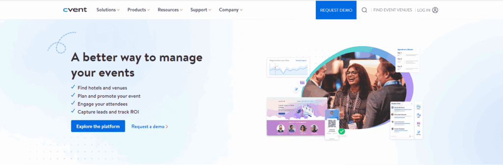 Screenshot of Cvent’s homepage