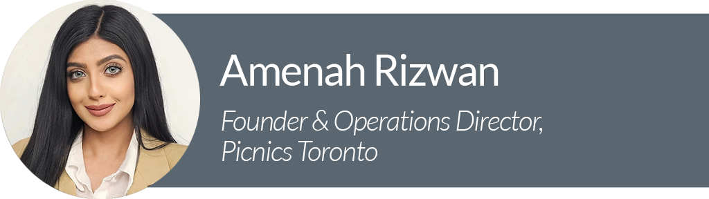 Headshot of Amenah Rizwan, Founder & Operations Director at Picnics Toronto.